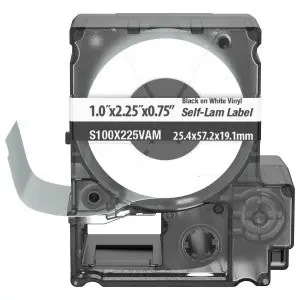 PXE S100X225VAM MP Printer Self-Lam Label Vinyl White 2.25 in. x 1 in. 0.75 in. POH