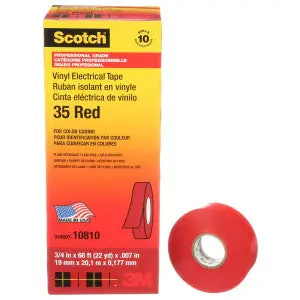 Scotch 35-RED-3/4X66FT Vinyl Electrical Color Coding Tape 66-ft. x 3/4-Inch