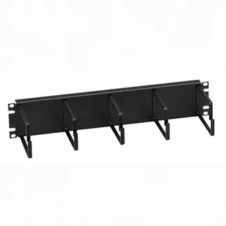 Leviton 49253-BCM 5-Ring Horizontal Manager, 2U RMS, 4 Metal Rings
