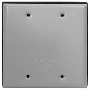 Leviton WM2B-GY Weatherproof Blank Plate, Gray, 2-Gang, 4.5 Width x 4.6 Height x 0.15 Thickness