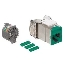 Leviton 61SJK-RV6 Mod Jack, Atlas-X1, Category 6 Shielded Connector, Green