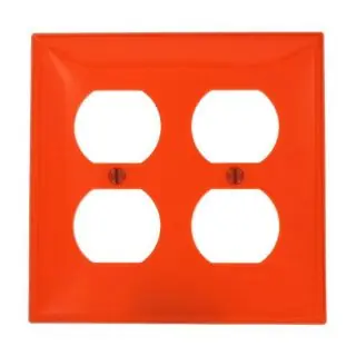 Leviton 80716-ORG Standard Size Traditional Wall Plate 2 Gangs Orange
