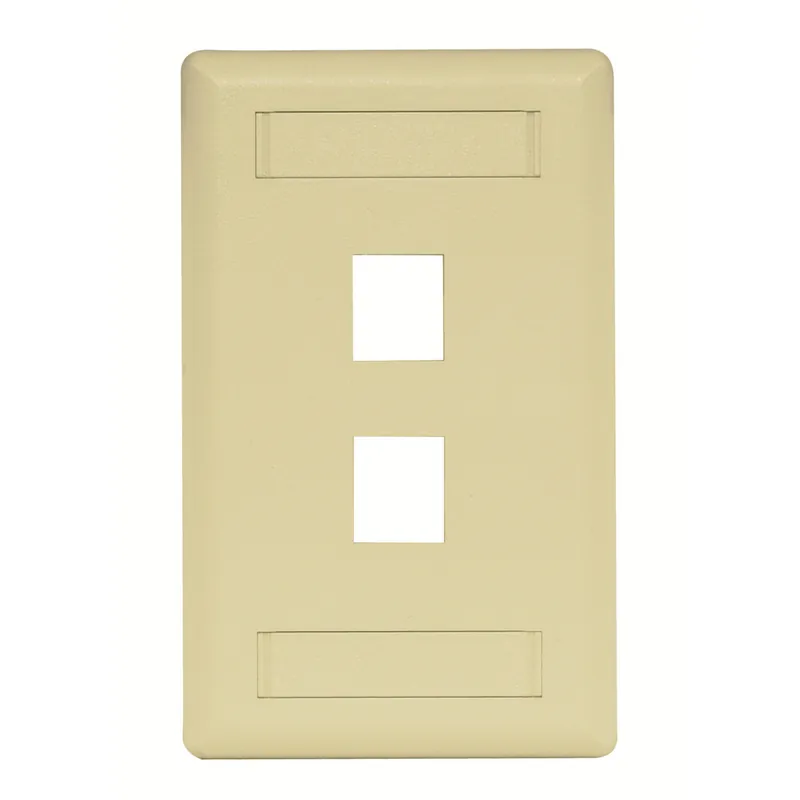 Hubbell IFP12EI 1-Gang Ivory 2-Port Data Communication Face Plate