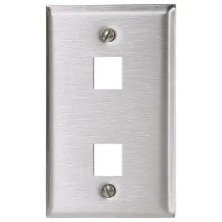 Hubbell SSFL12 Wiring Device-Kellems 1-Gang 2-Port Standard Stamped Faceplate