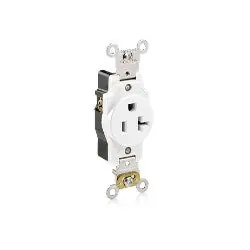 Leviton 5361-W Heavy Duty Single Receptacle 125 Volt 20 Amp NEMA 5-20R