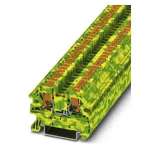 Phoenix Contact 1078963 Ground Modular Terminal Block Nylon Push-in Connection 2-Connections 26 to 12 AWG Green/Yellow