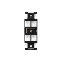 Leviton 41087-QEP QuickPort Duplex Type 106 Insert, 4-Port, Black