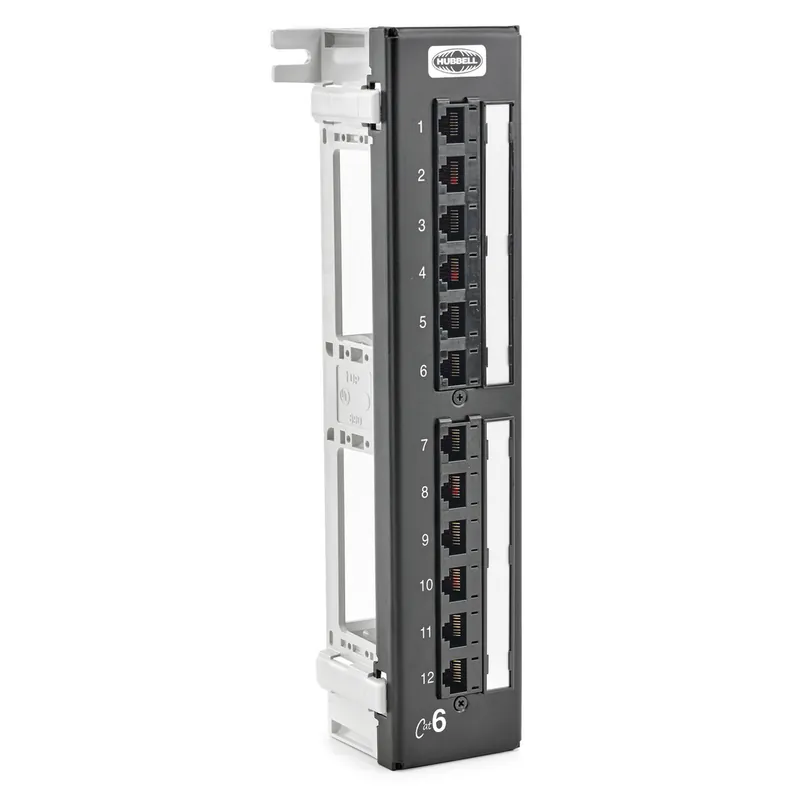 Hubbell HP612 Cat 6E Patch Panel 12-Port Universal Wiring