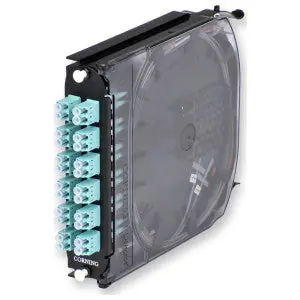Corning CCH-CS24-E4-P00QE Closet Connector Housing Splice Cassette Pigtailed 24 Fiber LC Duplex OM4