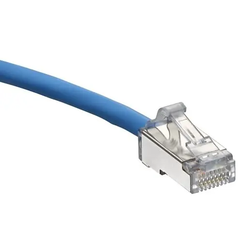 Leviton H6A10-1L Cat6(a) 28/8 Stranded High-Flex U/FTP Patch Cable, CMR, 1' (0.30m), Blue