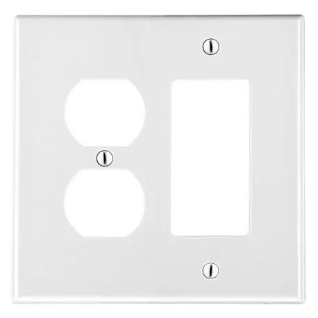 Hubbell P826W Premise Wiring Wiring Device-Kellems Standard Wallplate 2 Gangs 4.63 in L x 4.69 in W