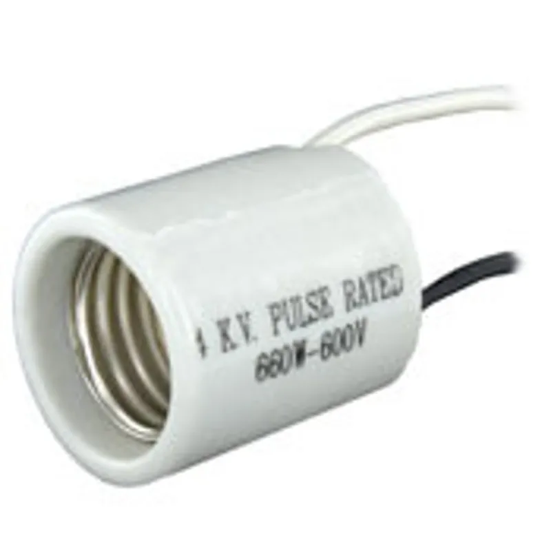 Leviton 70046 Medium Base One-Piece Keyless HID Glazed Porcelain Lampholder 660W 600V Single Circuit