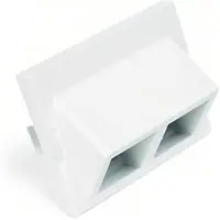 Leviton 41294-2QW 2-Port Angled MOS QuickPort Adapter 1.5 Units High Replacement MPN