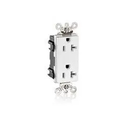 Leviton M1636-W Decora Plus Duplex Receptacle 20-Amp 125-Volt NEMA 5-20R