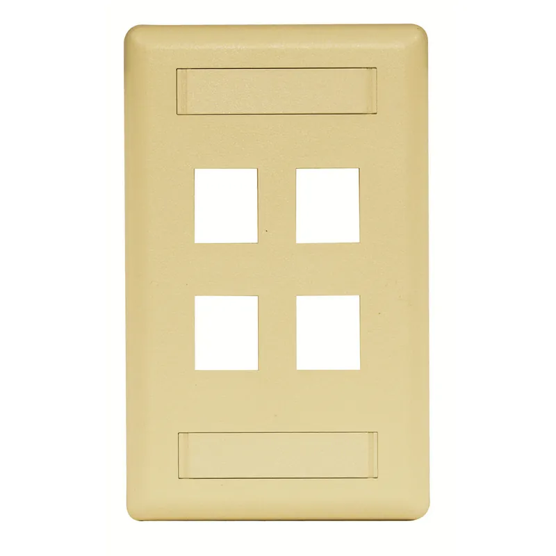 Hubbell IFP14EI 1-Gang Ivory 4-Port Data Communication Face Plate