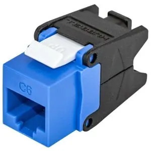 Hubbell HJU6B CAT6 Jack with Cobra-Lock Termination Blue
