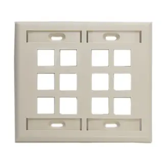 Leviton 42080-12I Multimedia Wallplate 4.56 x 4.5 Inch 2-Gang Ivory