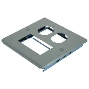 Wiremold G4047BR Two Gang Duplex with Retangle Opening Gray