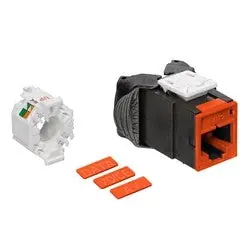 Leviton 6AUJK-RO6 Mod Jack, Atlas-X1, Category 6A UTP Connector, Orange