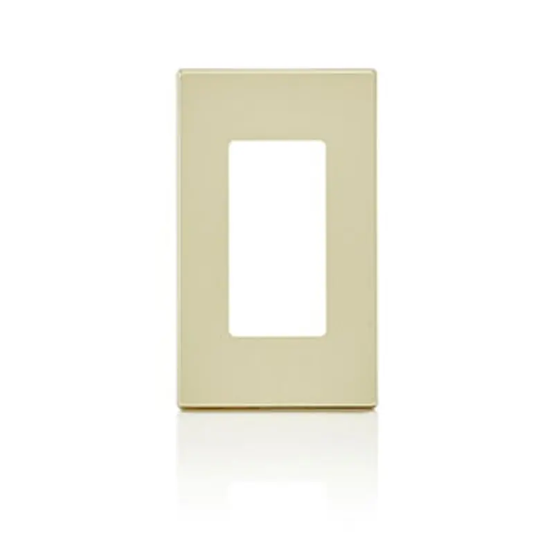 LEVITON 80301-SI 1 Gang Decora/GFCI Plus Wall Plate Screwless Snap-On Mount, Ivory