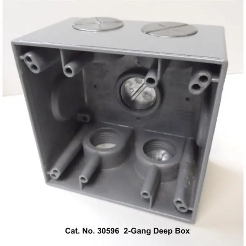 Mulberry 30596 2 Gang Deep Weatherproof Box (5) 1IN Outlets
