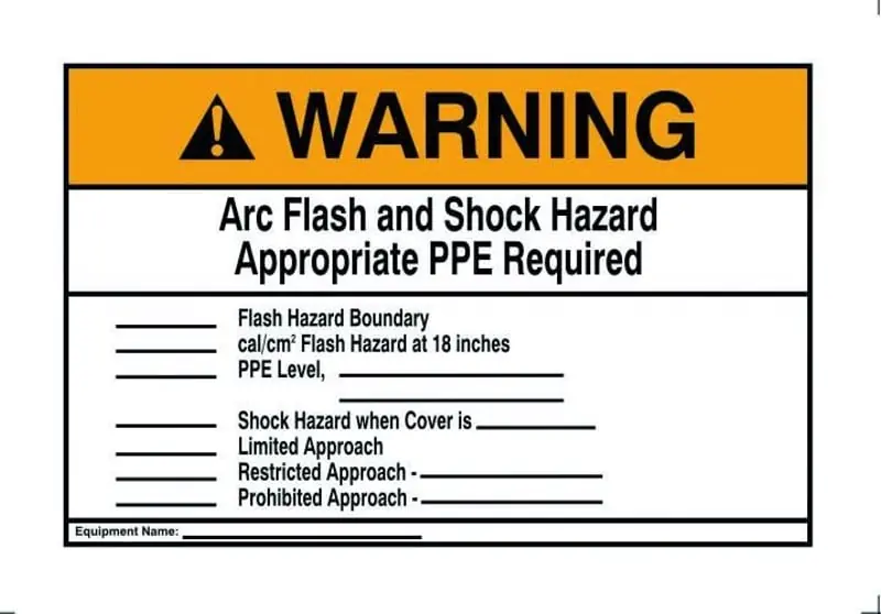IDEAL 44-896 Warning Label, NEC Arc Flash, 7IN x 10IN, Adhesive