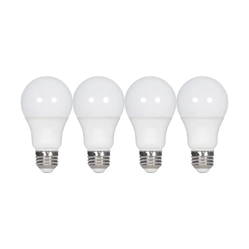 Satco S39597 9.5 Watt LED Lamp A19 Medium Base 5000K Frosted Non-Dimmable 4 Pack