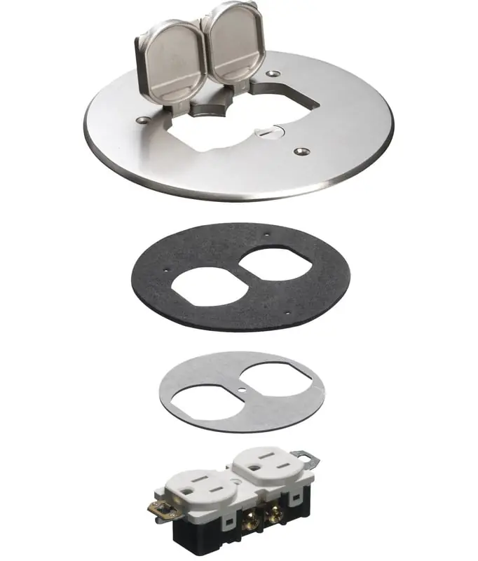 Arlington FLB6230NL 6IN Round Floor Box Cover Kit, Brass