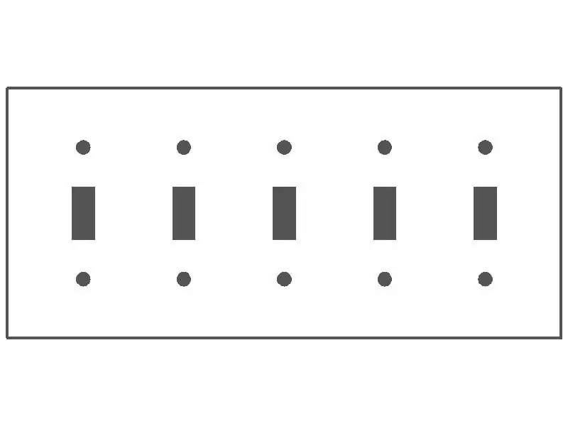 Mulberry 97075 5 Gang Toggle Wall Plate Standard Size Stainless Steel