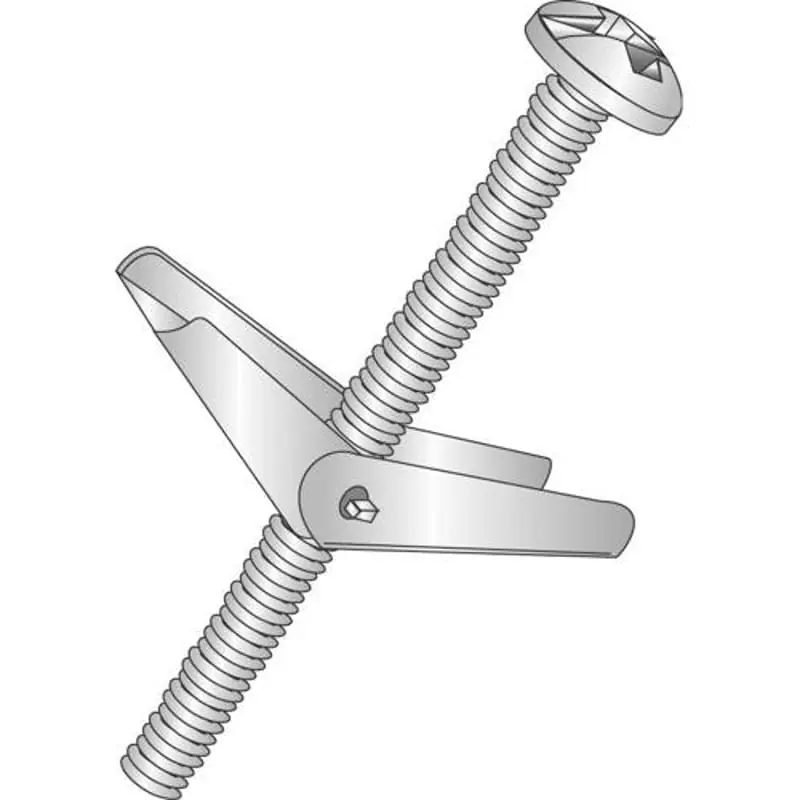 Cully 58149J 1/8 (6-32) x 3IN Toggle Bolts and Wings, Mushroom Head, Phillips/Slotted, Zinc, 100/Jar