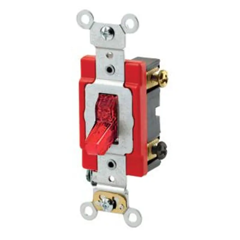 LEVITON 1222-PLR AC Quiet Toggle Switch With Pilot Light 20 Amp 120 Volt