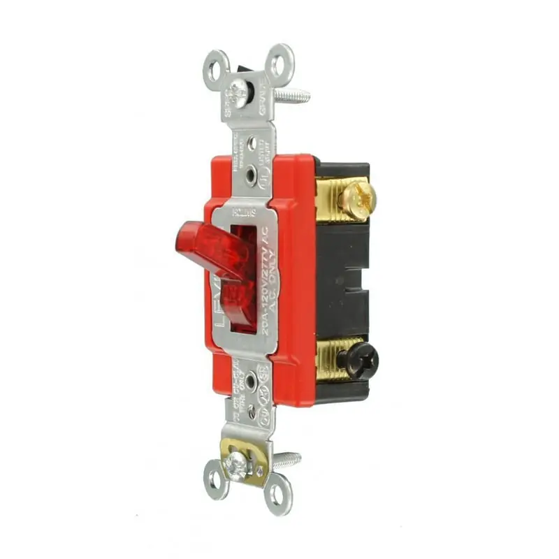 LEVITON 1223-PLR AC Quiet Switch 20 Amp Toggle Switch with Pilot Light