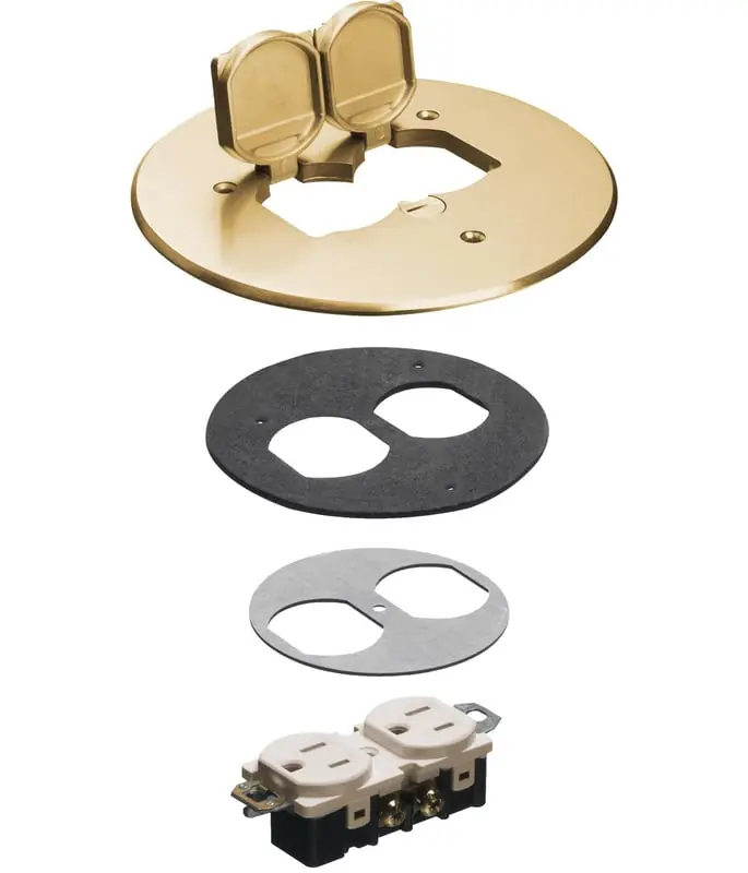 Arlington FLB6230MBLR 6IN Round Floor Box Cover Kit, Brass