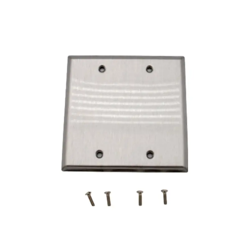 Mulberry 97152 2 Gang Blank Wall Plate Standard Size Stainless Steel