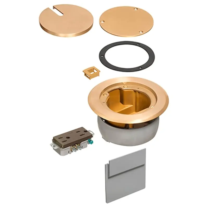Arlington FLBC4560DMB 1 Gang In Box Recessed Cover Kit Low Voltage Brass