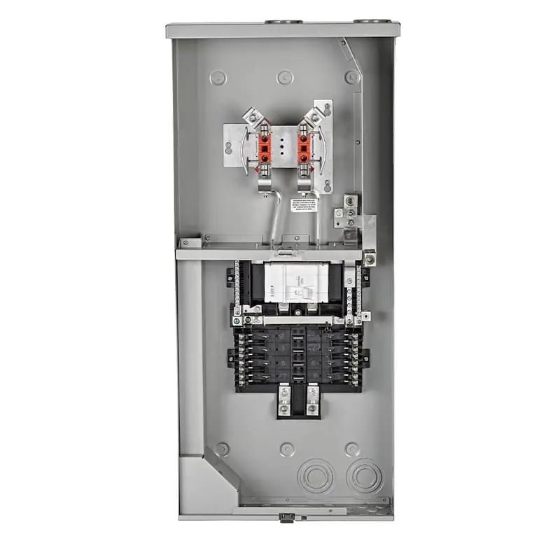 Leviton LP820-TMC 200 Amp Outdoor Meter Main Combo, 8 Spaces, Ringless With Internal Trough
