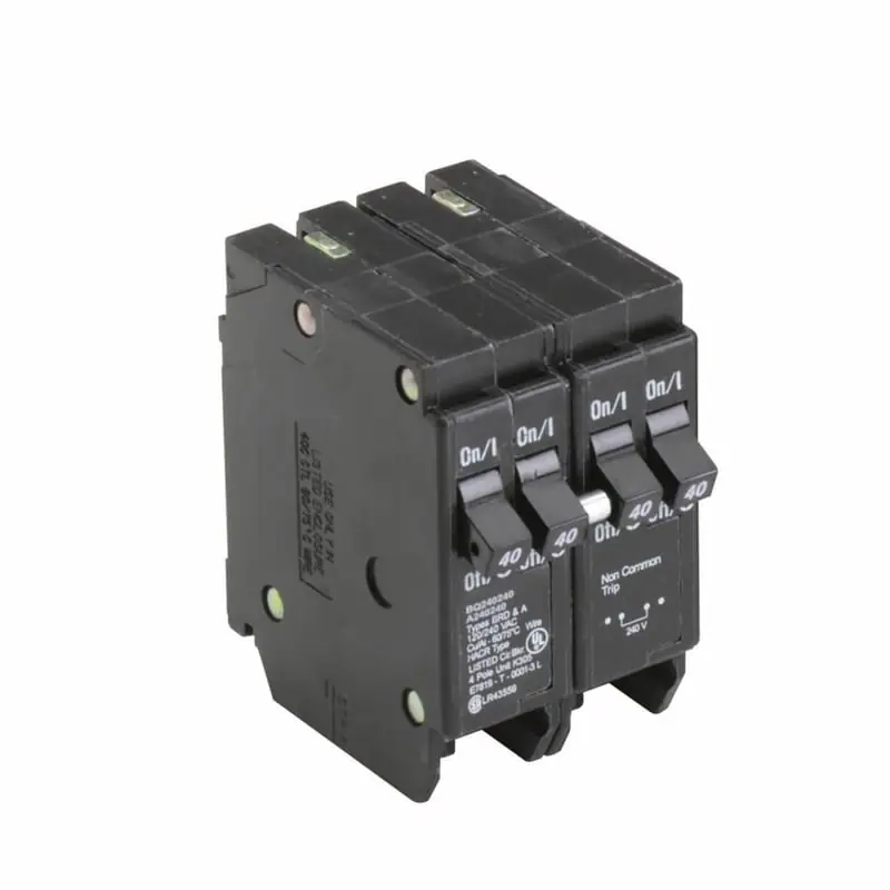 Eaton BQ240240 BR, 4 Pole, 40 Amp, Plug-On Circuit Breaker, 120/240 Volt