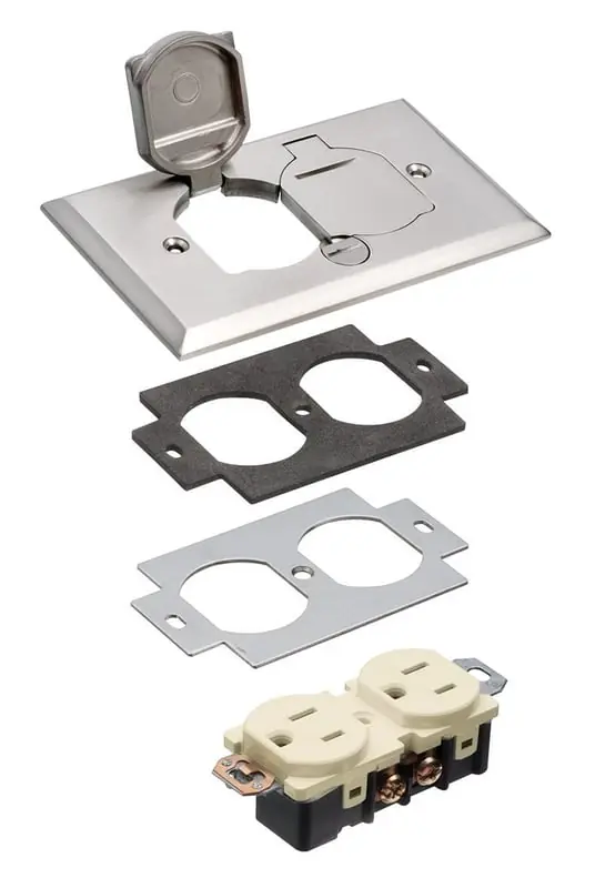 Arlington FLB5330NL 1 Gang Metallic Cover With Flip Lids, Nickel