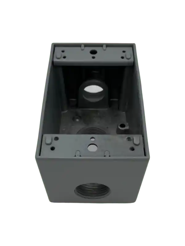 Mulberry 30584 1 Gang, Deep Weatherproof Box, (3) 3/4IN Outlets, Gray
