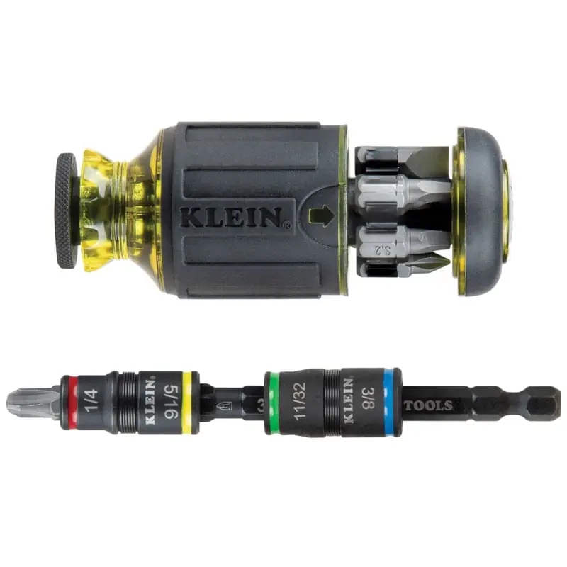 Klein 32308HD 12-in-1 Impact Rated Stubby Driver Set with Flip Sockets