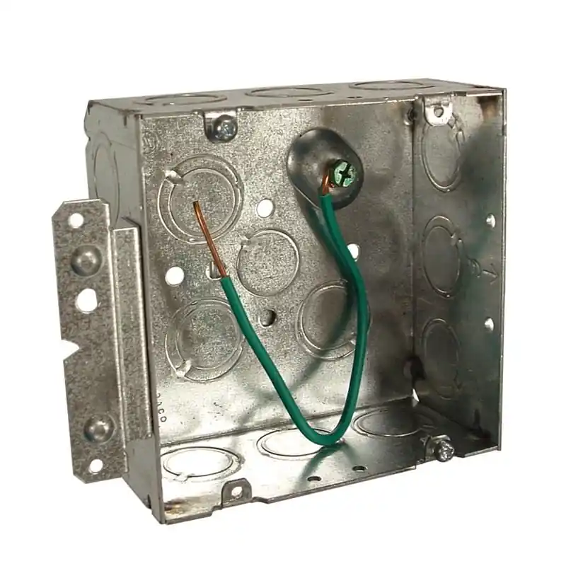 Multiple 257H 4-11/16 Square Box, 2-1/8IN Deep, Combo KO's, #12 Pigtail, H Bracket
