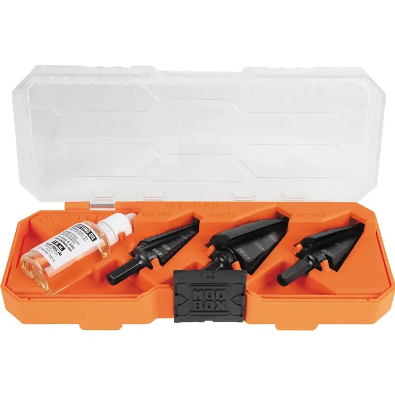 Klein KTSBSPRO Premium Electrician's 3/8IN Hex Step Bit Set, 3 Piece