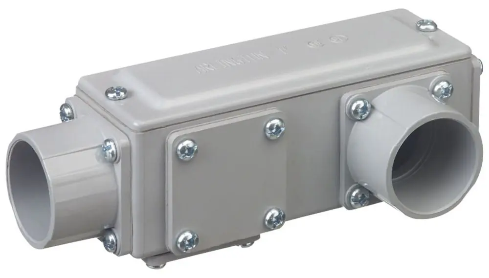 Arlington 938NM Non-Metallic 5 Conduit Bodies in One Ships as an LB but Converts to a T, LL, LR, or C Trade Size 3