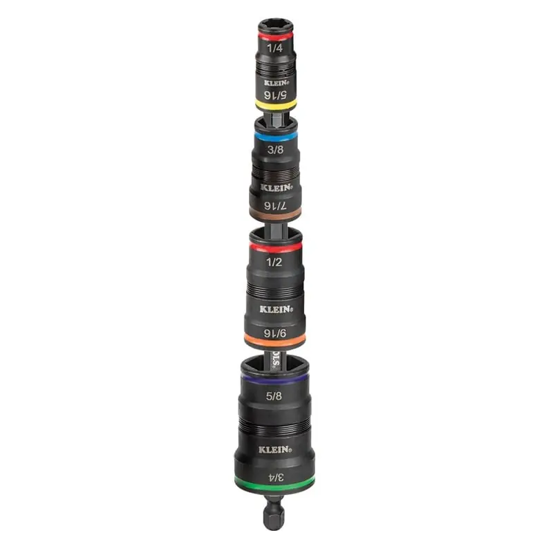 Klein 32934 9-in-1 Impact Rated Flip Socket Set