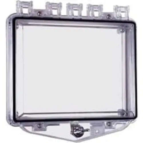 Safety Technology International STI-7511E Polycarbonate Enclosure with Open Back Box for Flush Mount Applications and Exterior Thumb Lock, Clear