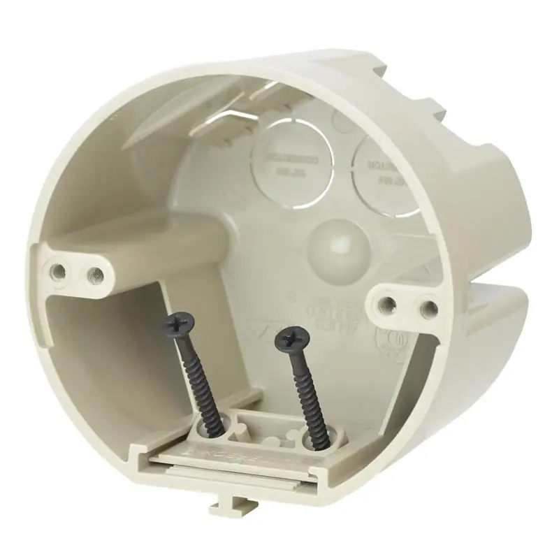 Allied Moulded Products SB-CB 4IN Round Fixture Support Box Adjustable Mounting Plate New/Old Work