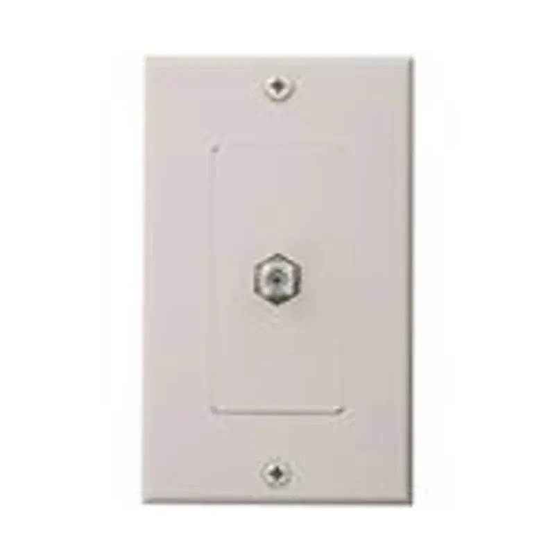 LEVITON 40981-TD Decora Video Wall Jack & Plate, F Connector, Light Almond
