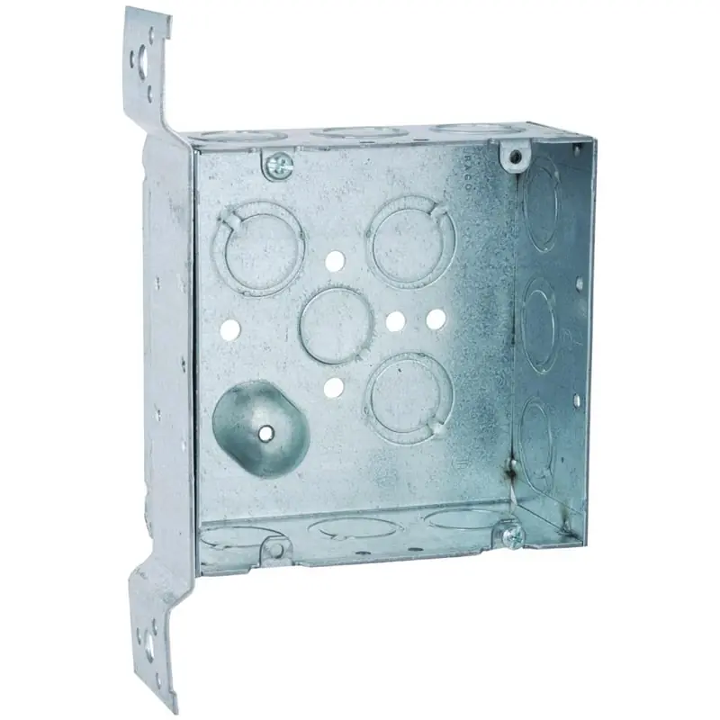 Multiple 254 4-11/16 Square Box, 2-1/8IN Deep, Combo KO's, FM Bracket