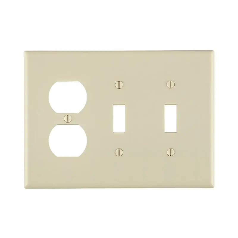 Leviton 80521-T Combination Wall Plate 3 Gang 2-Toggle 1-Duplex