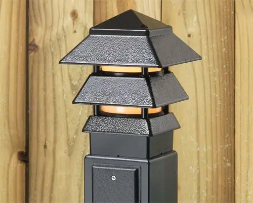 Arlington GPP60LBR Pagoda Style Landscape Light, Fluorescent/Halogen/Incandescent Lamp